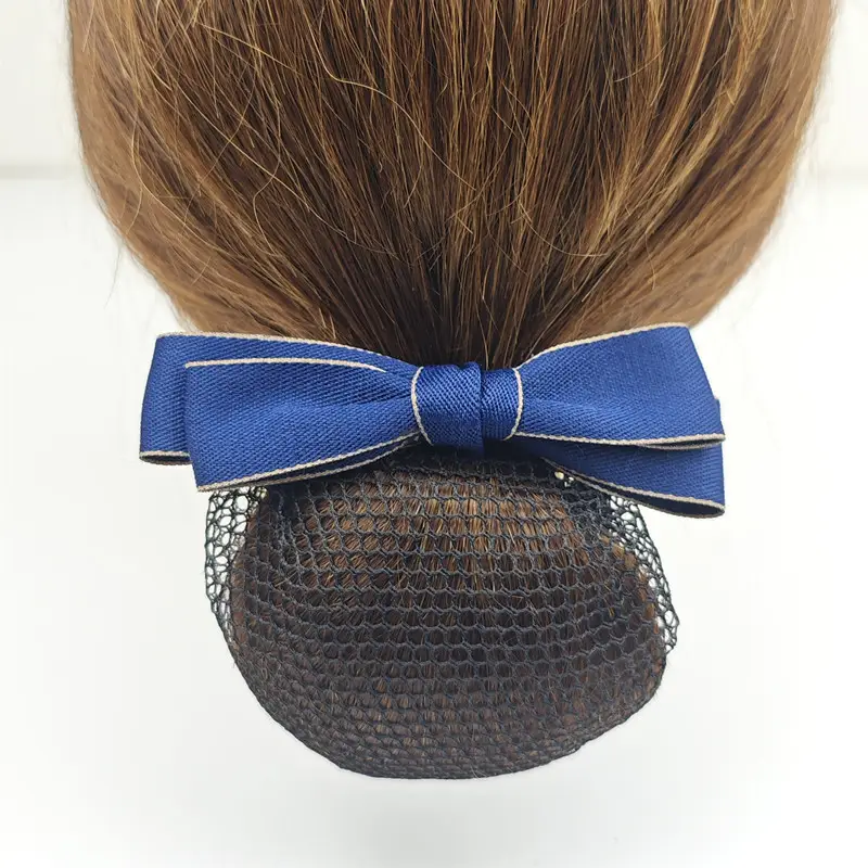 Black Embroidered Bow Hair Net for Women - Image 50