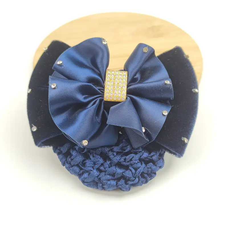 Black Embroidered Bow Hair Net for Women - Image 62