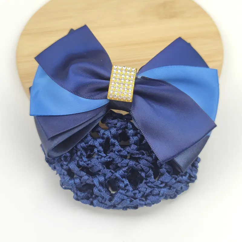 Black Embroidered Bow Hair Net for Women - Image 64