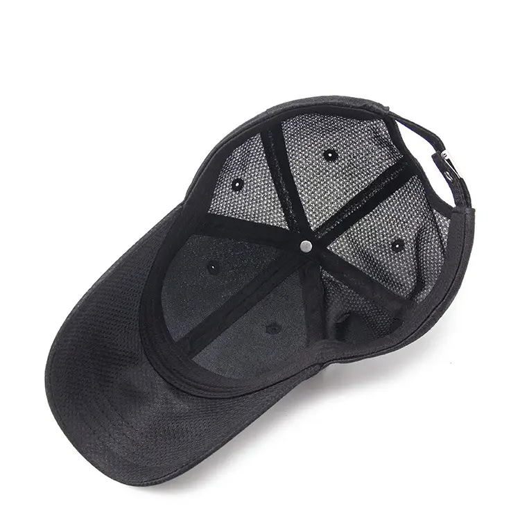 Men Black Perforated Baseball Cap Summer Casual Cap - Image 4
