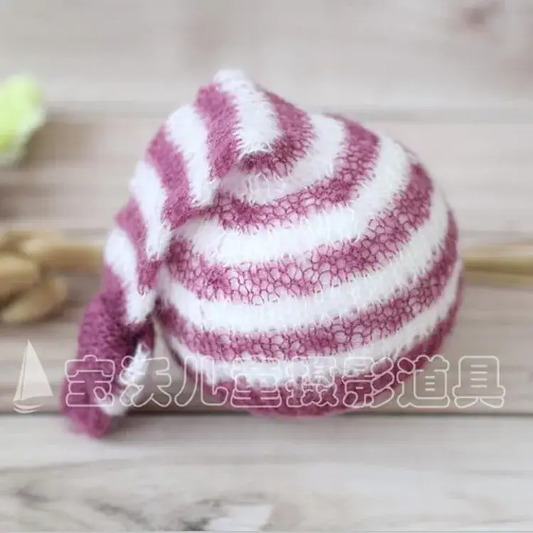 Newborn Baby Hat & Blanket Set Blue Knitted Studio Props - Image 26