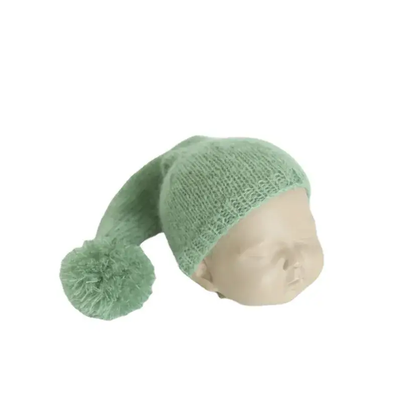 Newborn Baby Hat & Blanket Set Blue Knitted Studio Props - Image 27