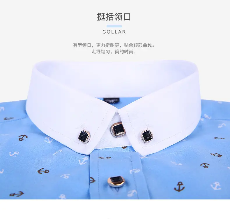 New Men's Printed Long Sleeve Plaid Shirt Gray — feature 10