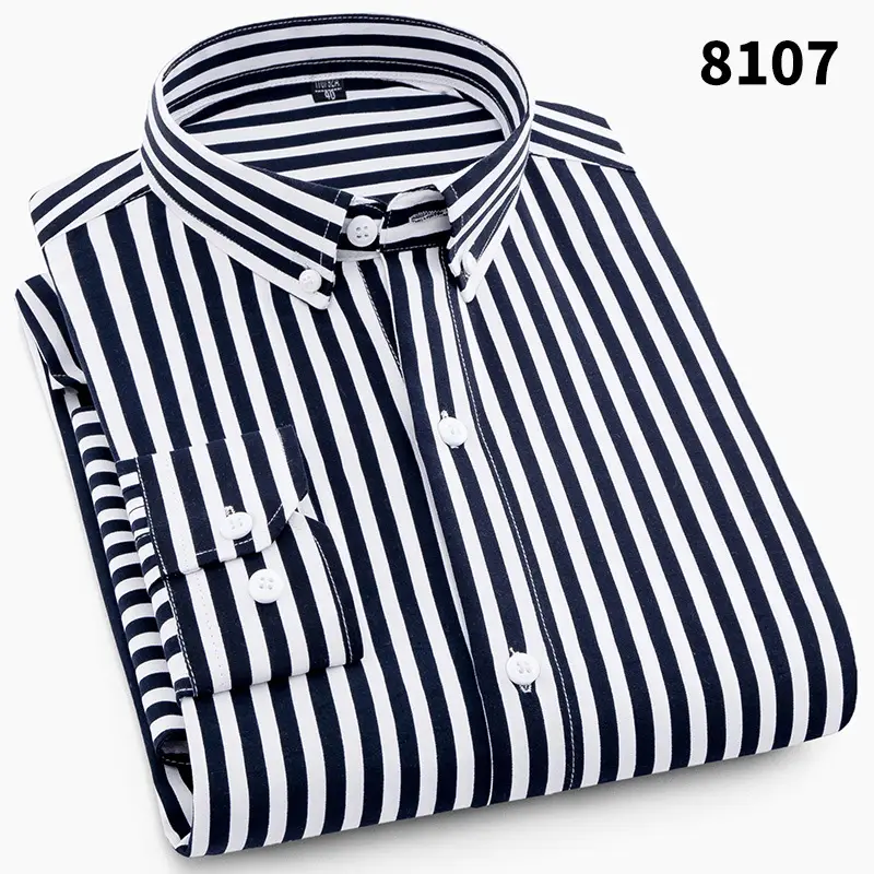 New Men's Printed Long Sleeve Plaid Shirt Gray - Image 13