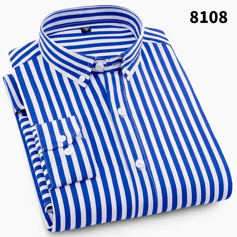 New Men's Printed Long Sleeve Plaid Shirt Gray - Image 14