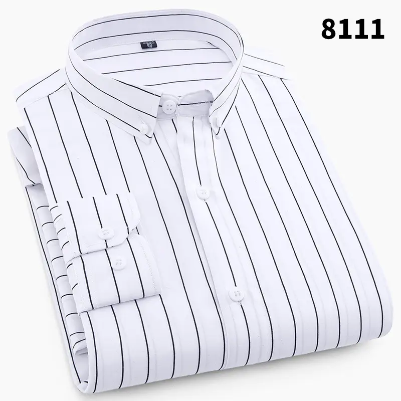 New Men's Printed Long Sleeve Plaid Shirt Gray - Image 17