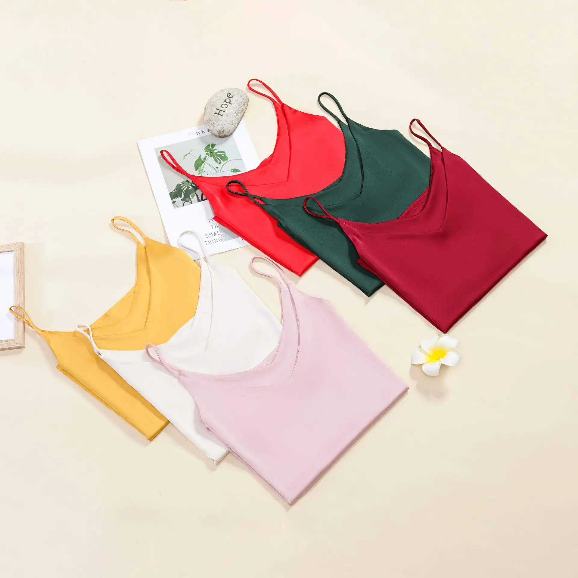 Silk Sling V-Neck Tops for Women Spring Summer Wear - Image 15