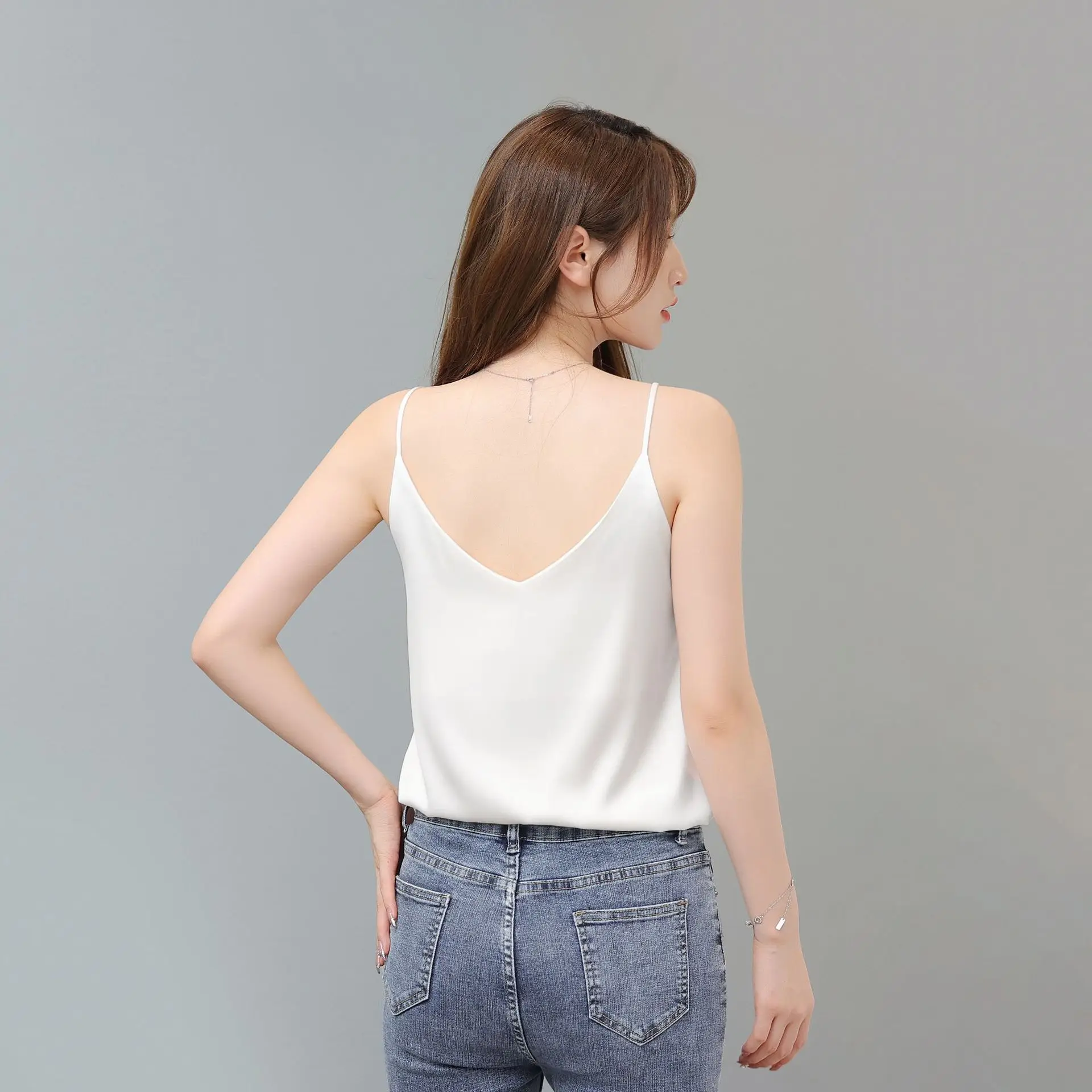 Silk Sling V-Neck Tops for Women Spring Summer Wear — feature 12