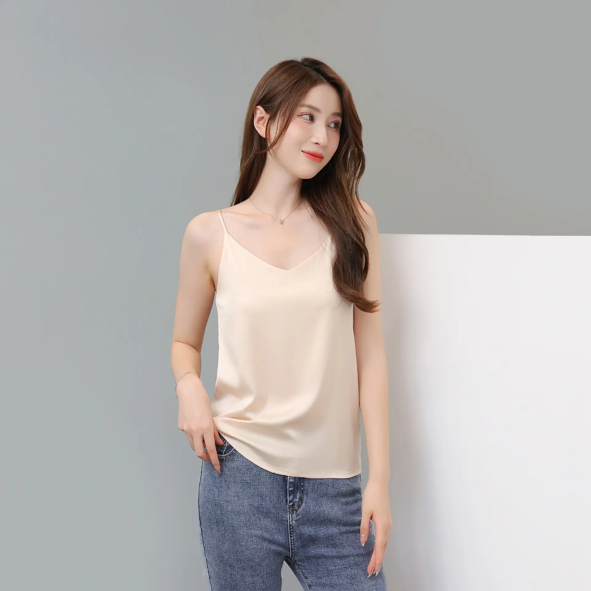 Silk Sling V-Neck Tops for Women Spring Summer Wear — feature 16