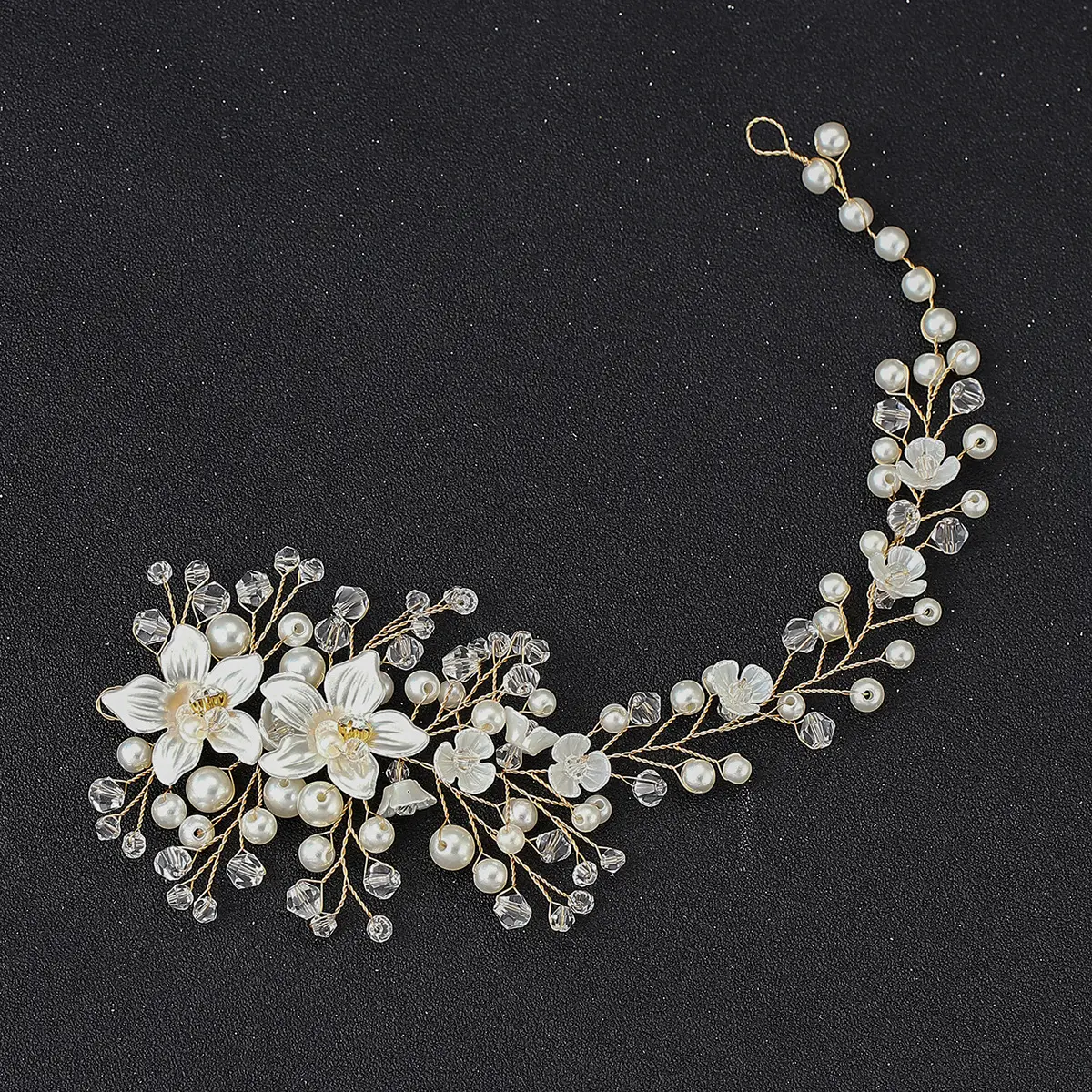 Crystal Pearl Hair Band for Weddings and Events
