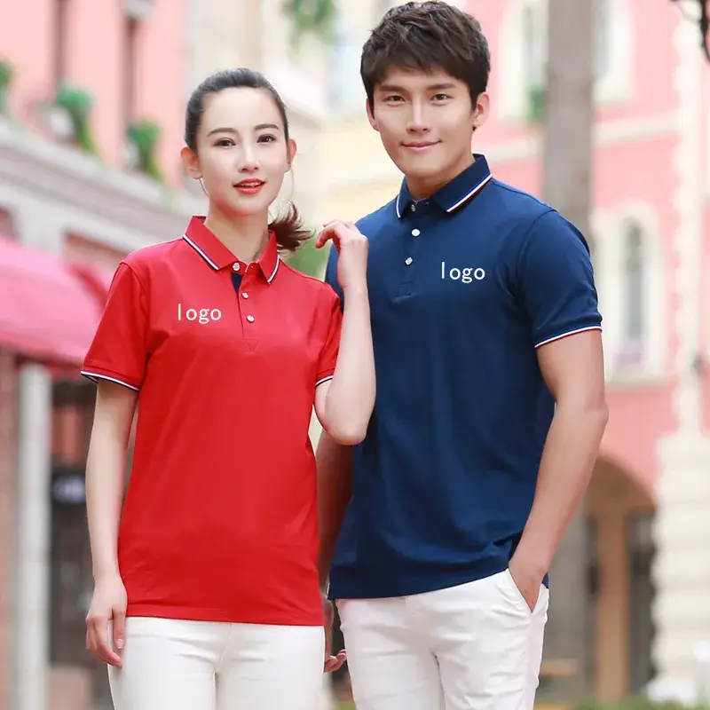 Men Blue Polo Shirt with Embroidered Collar - Image 15