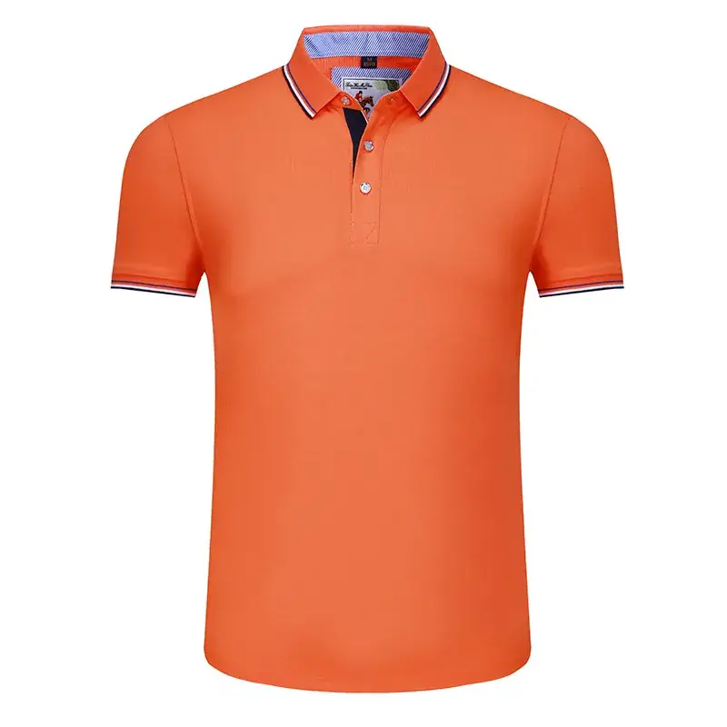 Men Blue Polo Shirt with Embroidered Collar - Image 10