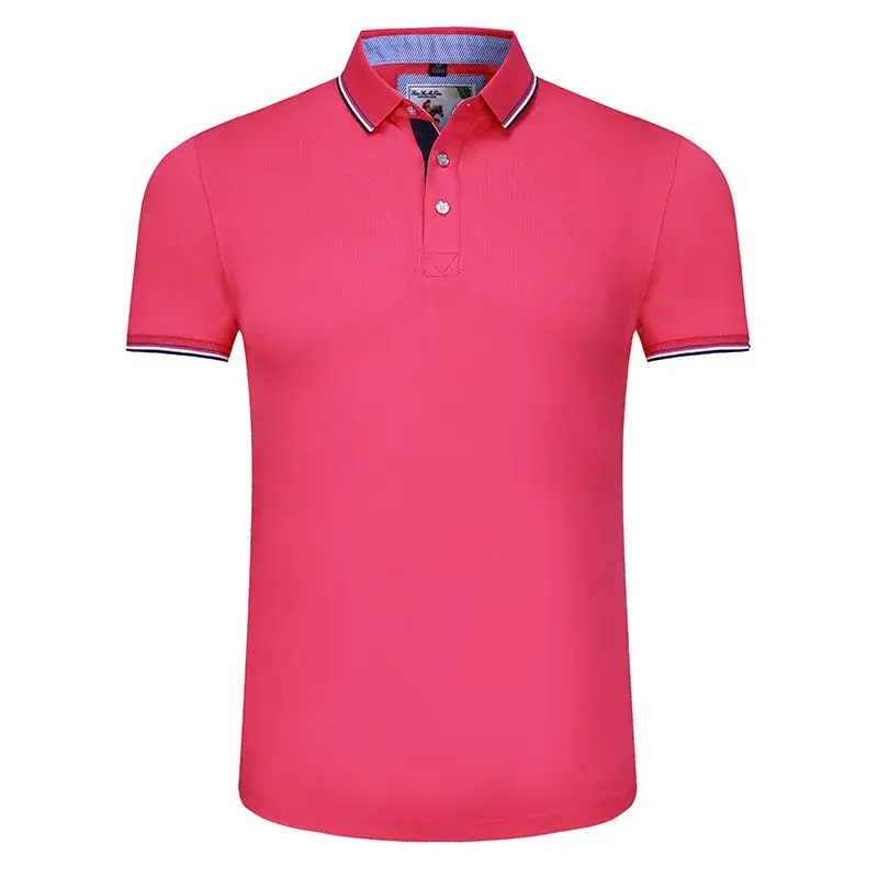 Men Blue Polo Shirt with Embroidered Collar - Image 12