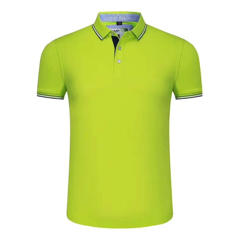 Men Blue Polo Shirt with Embroidered Collar - Image 8