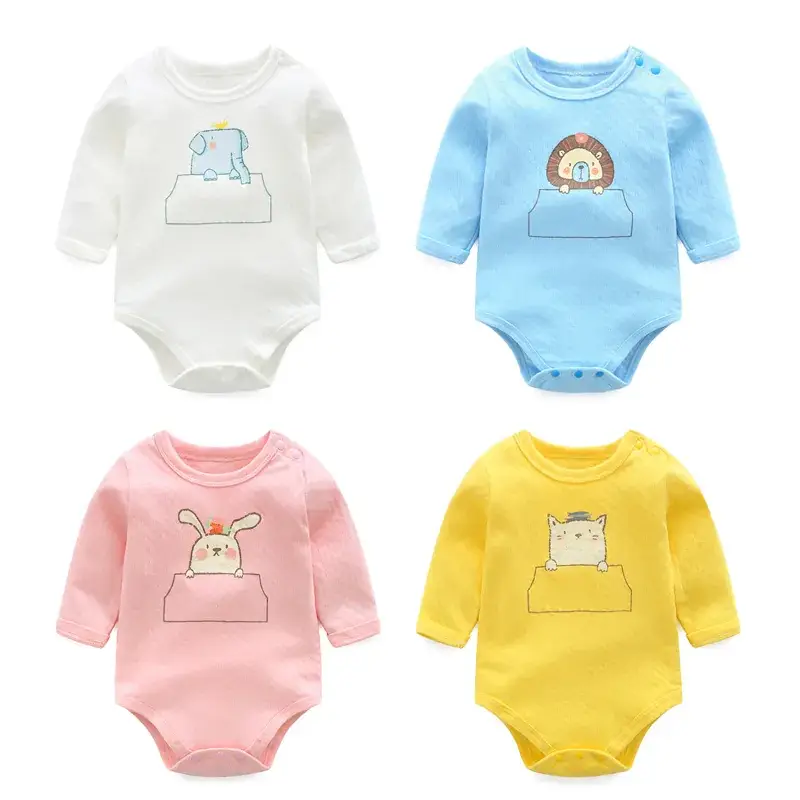 Sweet House 2018 Baby Cotton Long Sleeve Romper Yellow