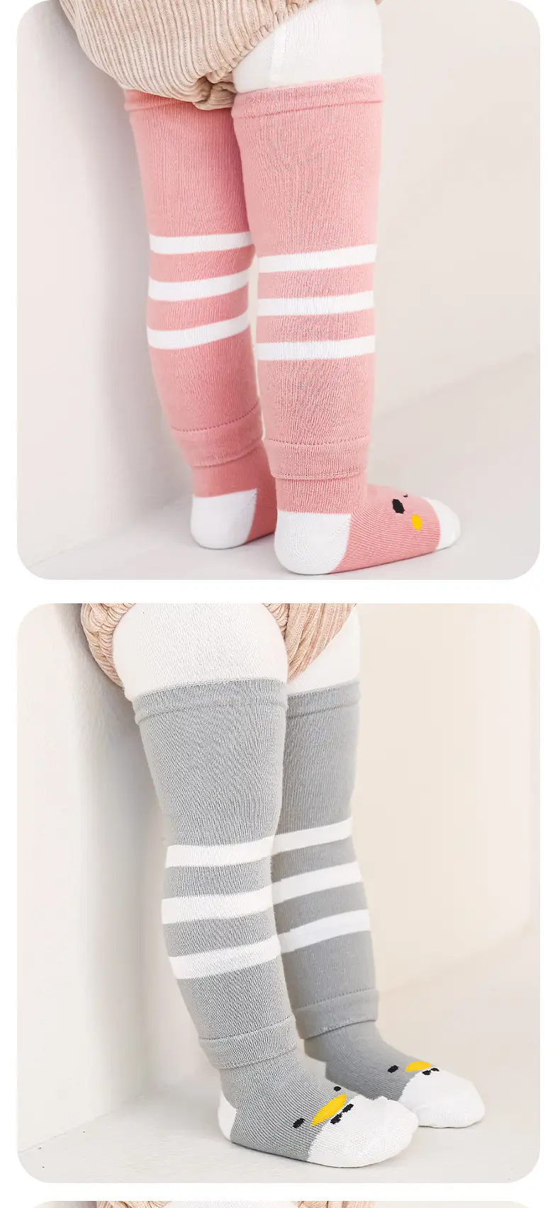 Baby Knee Pads Cartoon Socks Grey Cotton Autumn Winter — feature 19