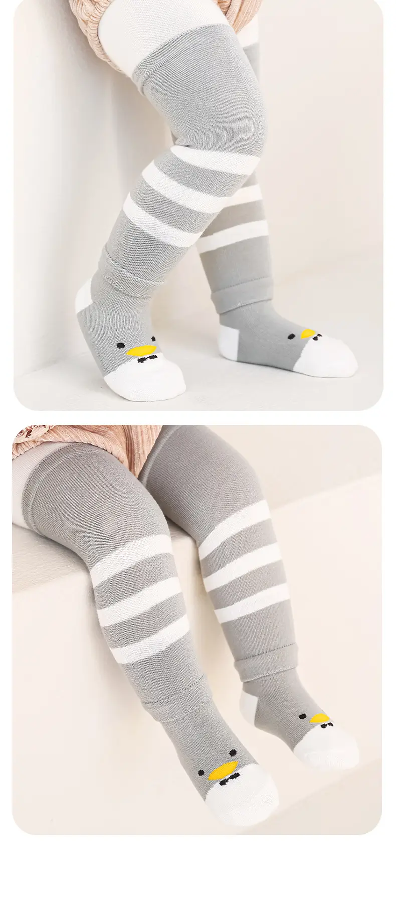 Baby Knee Pads Cartoon Socks Grey Cotton Autumn Winter — feature 20