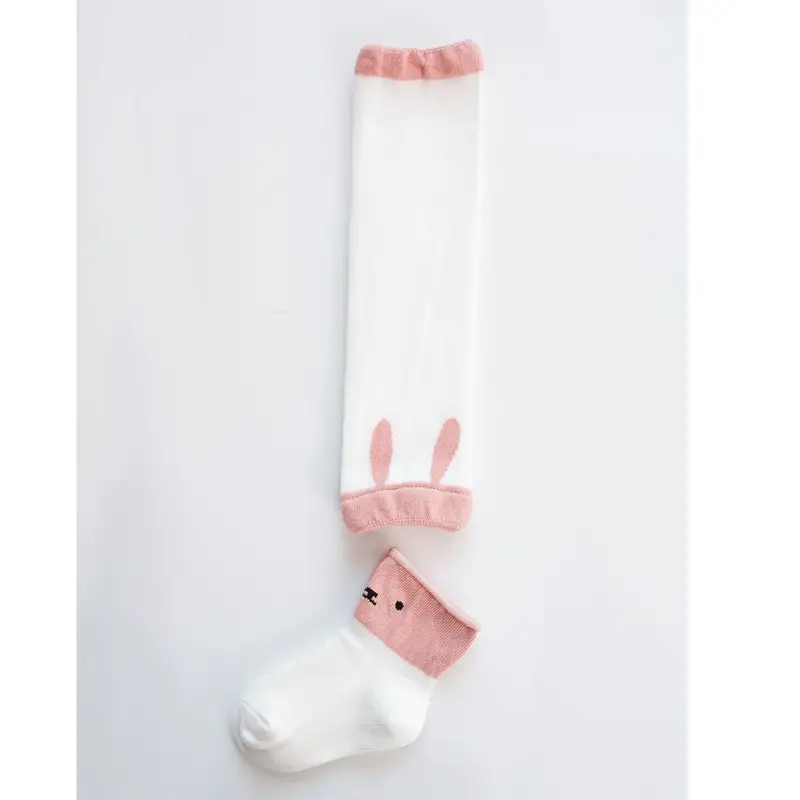 Baby Knee Pads Cartoon Socks Grey Cotton Autumn Winter - Image 3