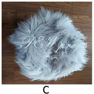 White Faux Fur Roller Blanket for Newborn Photography