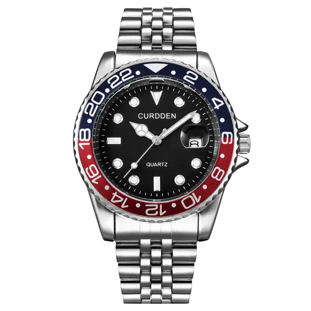 Men's Gold Quartz Wrist Watch with Black Dial - Image 10