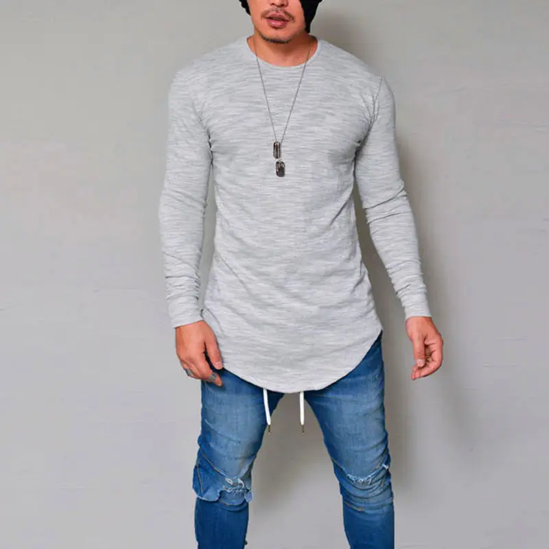 New Men's White Long Sleeve Slim Fit T-Shirt - Image 2
