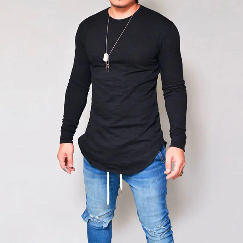 New Men's White Long Sleeve Slim Fit T-Shirt - Image 3