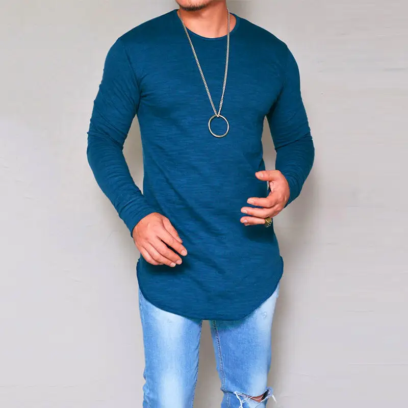New Men's White Long Sleeve Slim Fit T-Shirt - Image 4