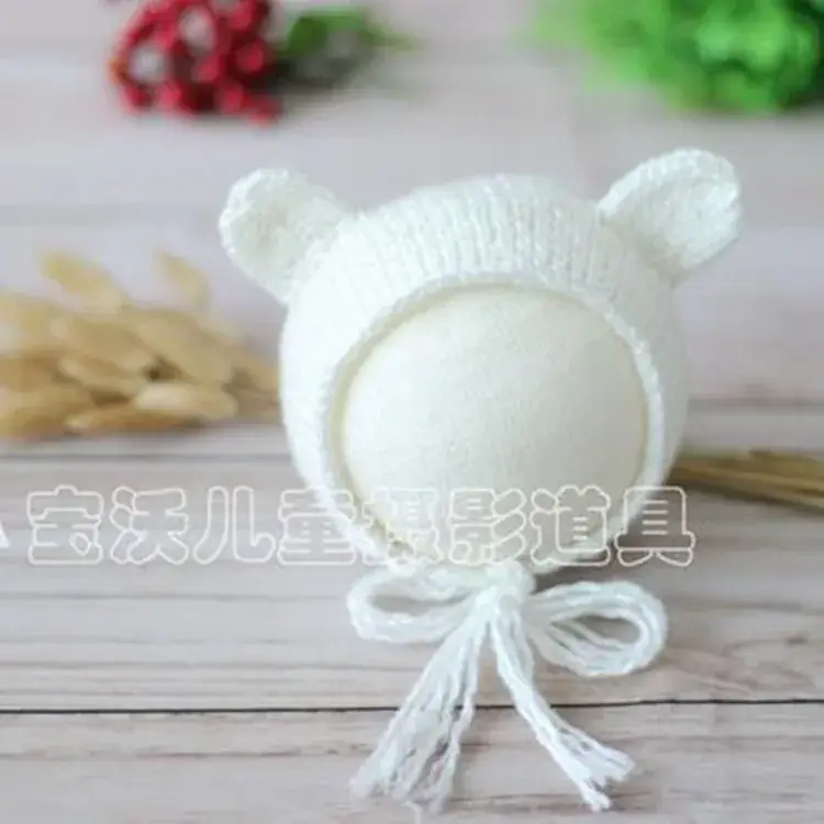 Blue Fleece Baby Hat for Newborns Studio Props - Image 4