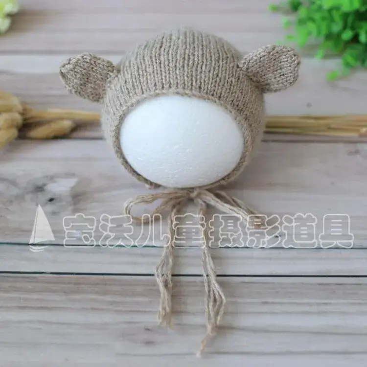 Blue Fleece Baby Hat for Newborns Studio Props - Image 2