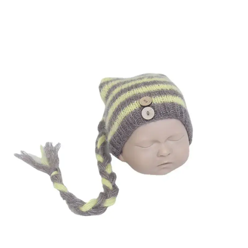 Baowo Newborn Baby Photo Shoot Mohair Crochet Hat - Image 28