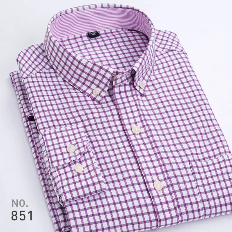Men Purple Striped Oxford Shirt No. 851 - Image 17