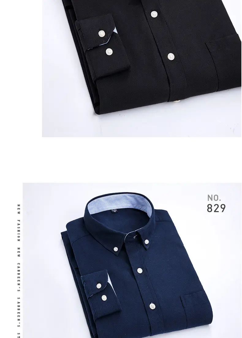 Men Purple Striped Oxford Shirt No. 851 — feature 19