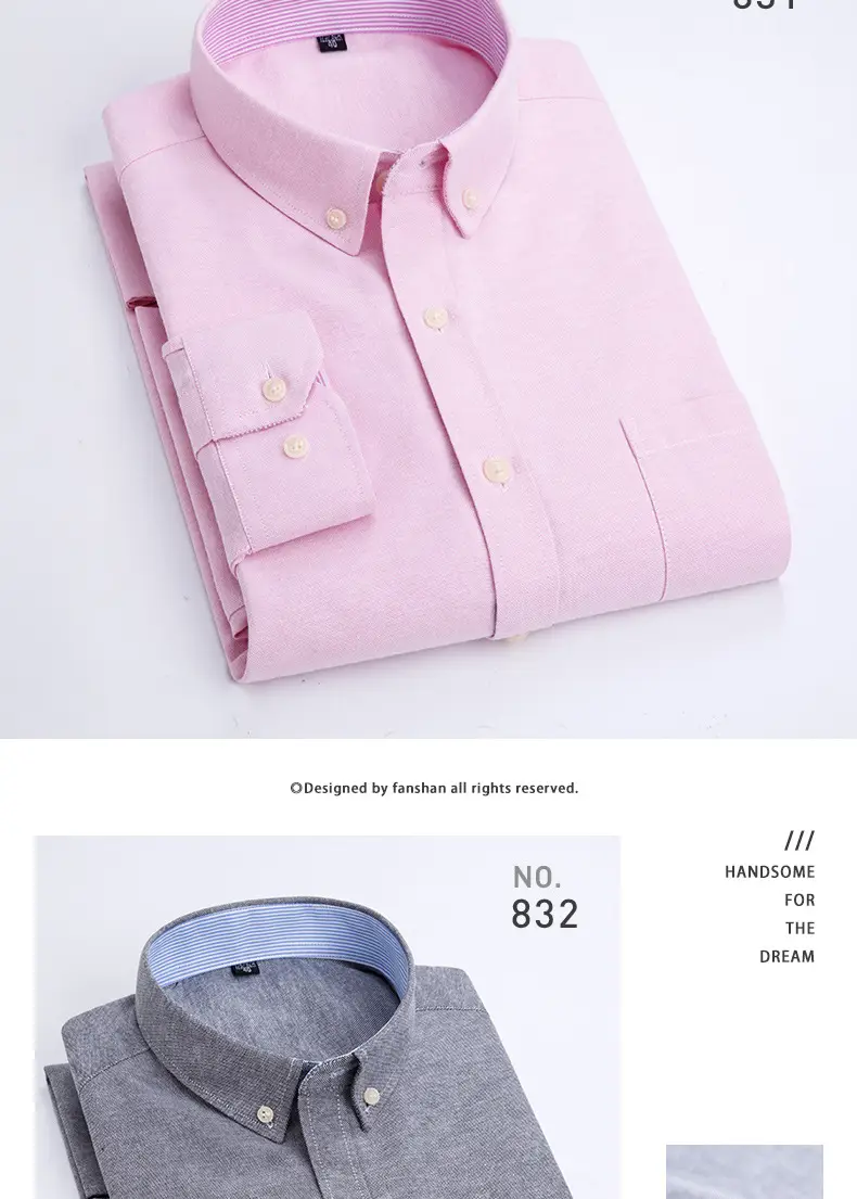 Men Purple Striped Oxford Shirt No. 851 — feature 21