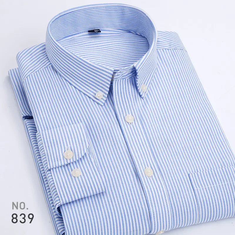 Men Purple Striped Oxford Shirt No. 851 - Image 12