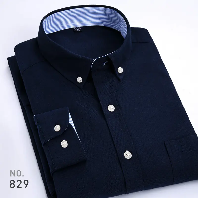 Men Purple Striped Oxford Shirt No. 851 - Image 4