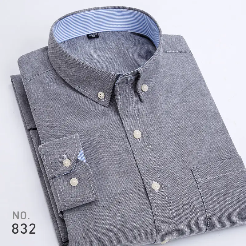 Men Purple Striped Oxford Shirt No. 851 - Image 5