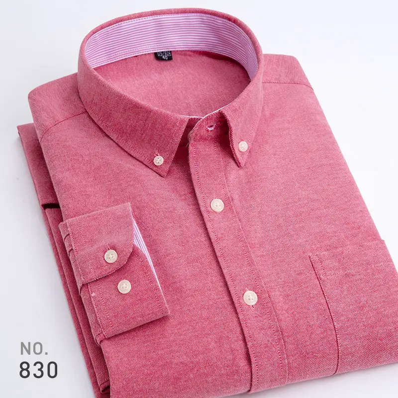 Men Purple Striped Oxford Shirt No. 851 - Image 7