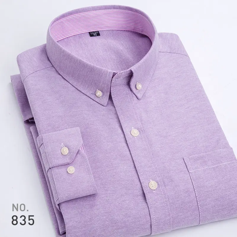 Men Purple Striped Oxford Shirt No. 851 - Image 9