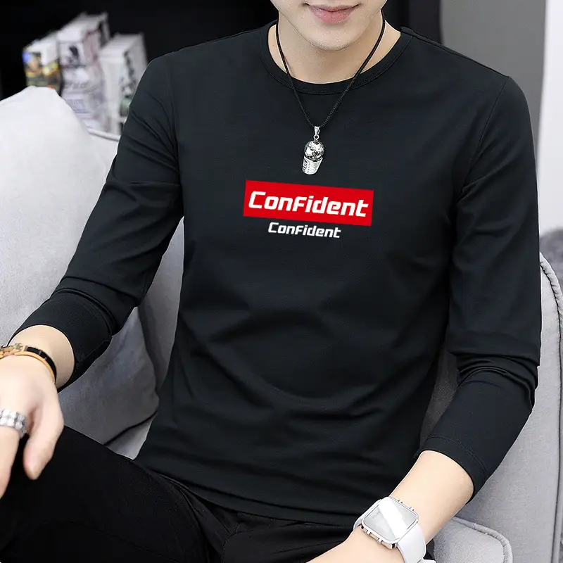 Men Valiant Printed Long Sleeve T-Shirt Large Grey - Image 7
