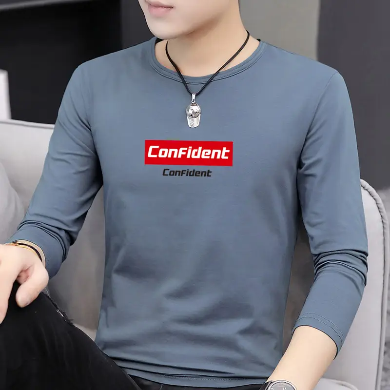 Men Valiant Printed Long Sleeve T-Shirt Large Grey - Image 9