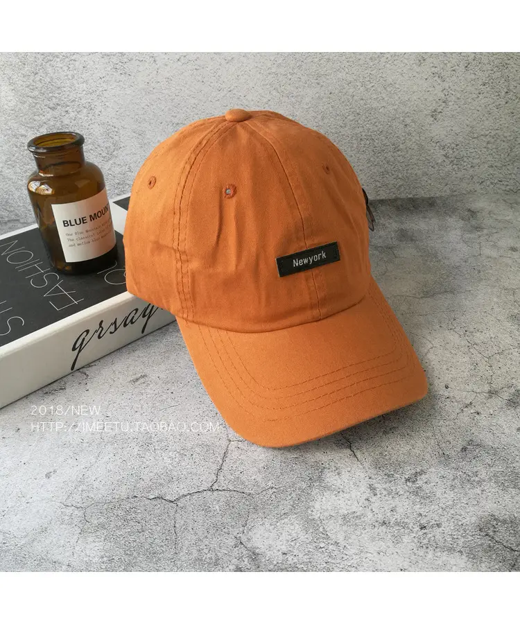 Men's Orange 4-Pole Baseball Cap Sun Hat — feature 9