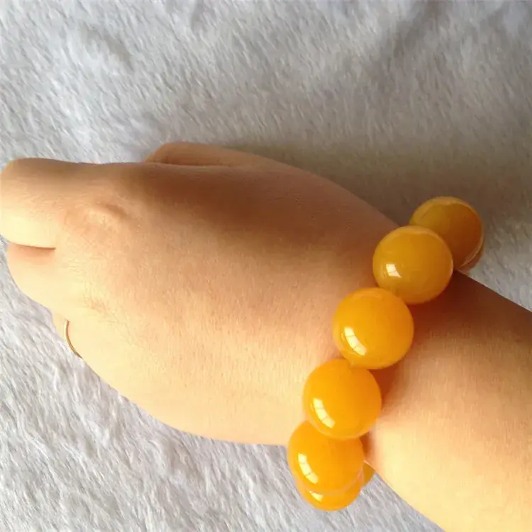 Yellow Chalcedony Buddha Beads Bracelet for Men Women - Image 4
