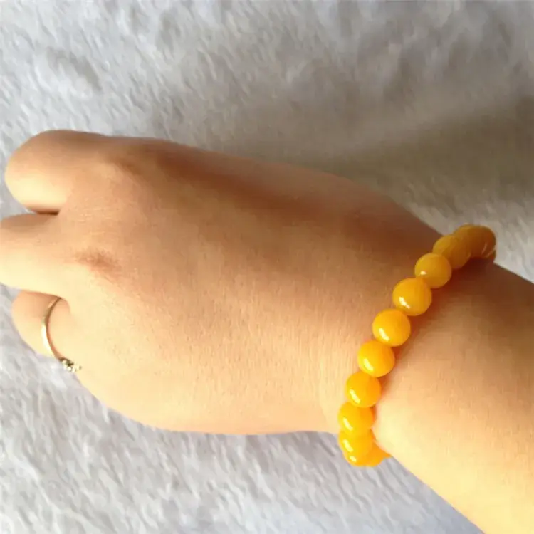 Yellow Chalcedony Buddha Beads Bracelet for Men Women - Image 5