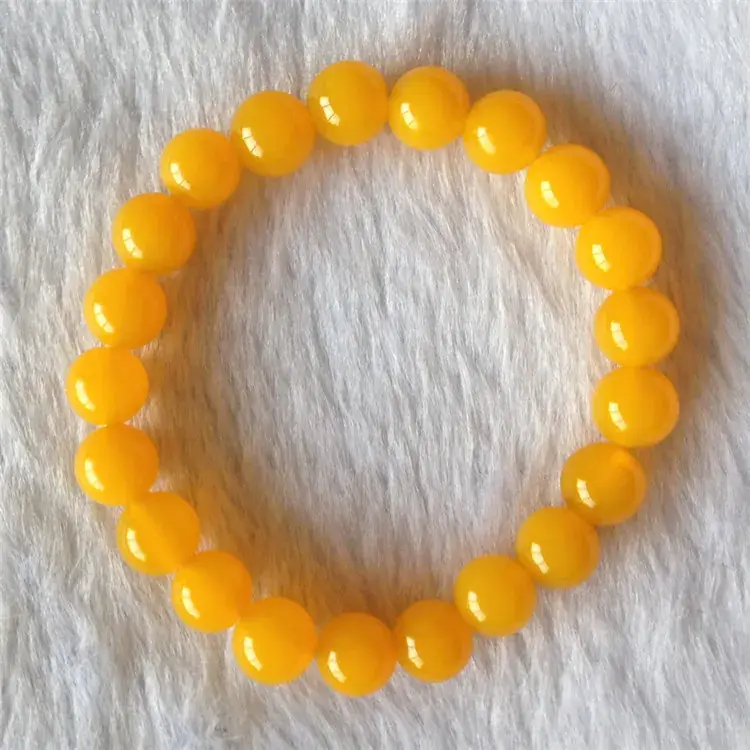Yellow Chalcedony Buddha Beads Bracelet for Men Women - Image 6