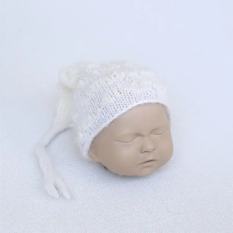 White Knitted Baby Hat for Newborns - Image 6