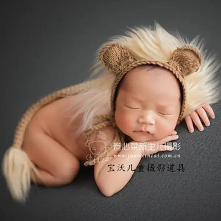 Lion Hat Baby Headwear High-Graude Camel Cashmere - Image 3