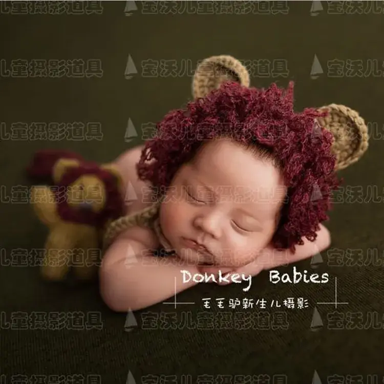 Lion Hat Baby Headwear High-Graude Camel Cashmere - Image 2