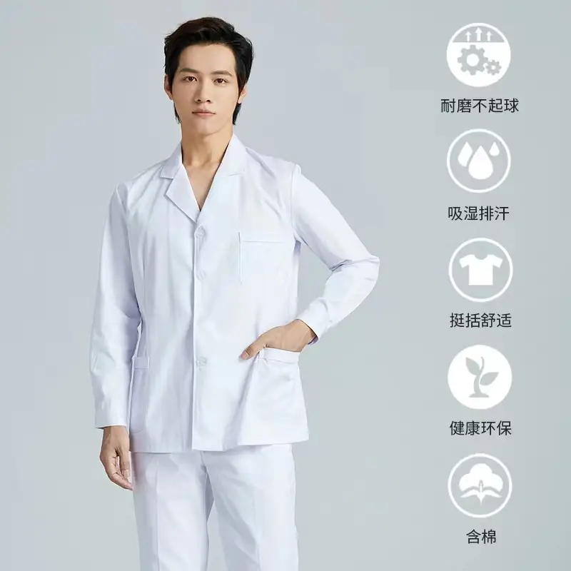 White Half-Sleeve Doctor Uniforms for Men - Image 5