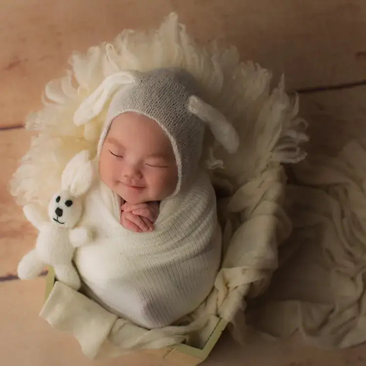 Brown Knitted Baby Head Photo Props Set - Image 5