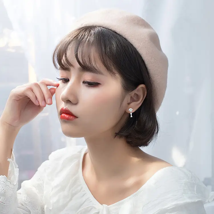 Korean Style Cute Dog Bone Earrings S925 Silver - Image 5